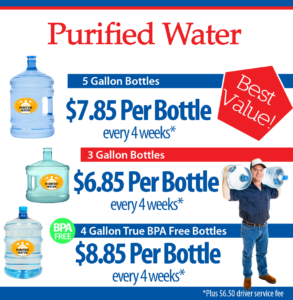 purified water delivery Las Vegas gallon bottle prices